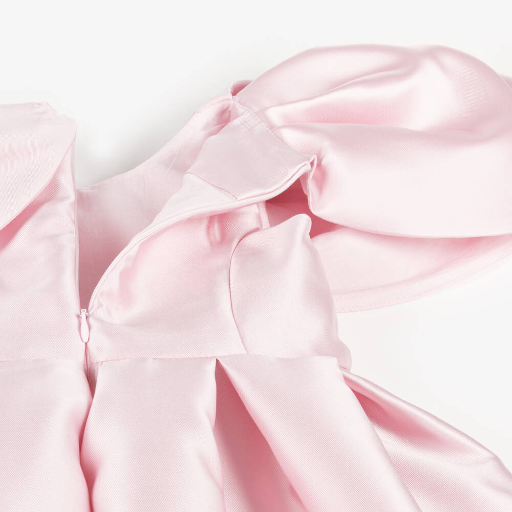 Mama Luma-Girls Satin Pink Dress with Cape | Childrensalon Outlet