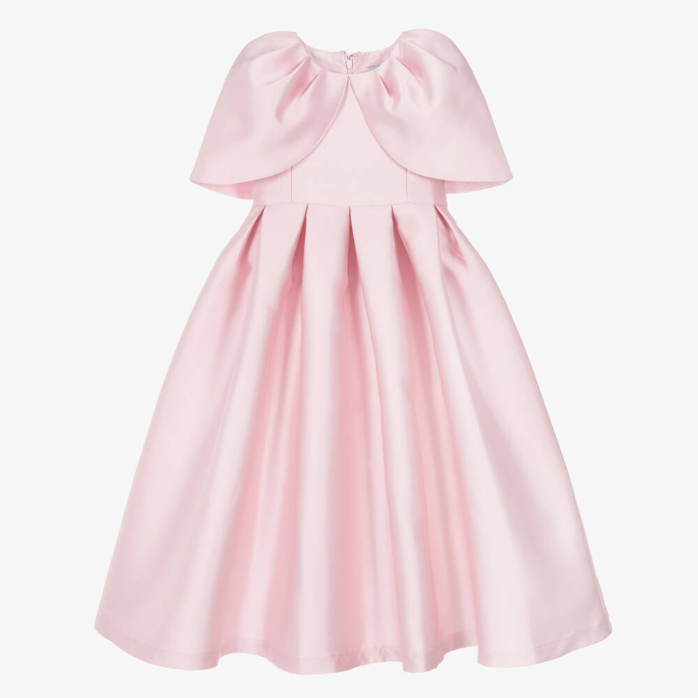 Mama Luma-Girls Satin Pink Dress with Cape | Childrensalon Outlet