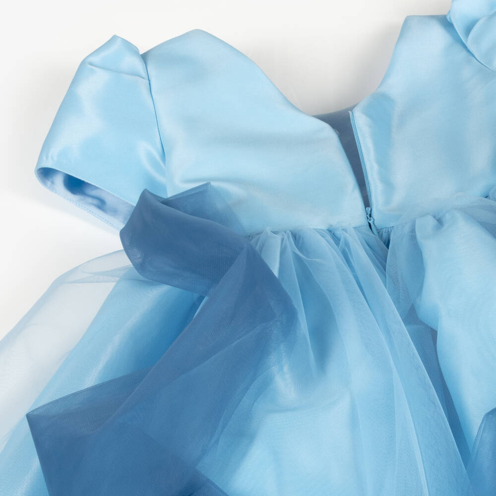 Mama Luma-Girls' Satin & Tulle Blue Gown | Childrensalon Outlet