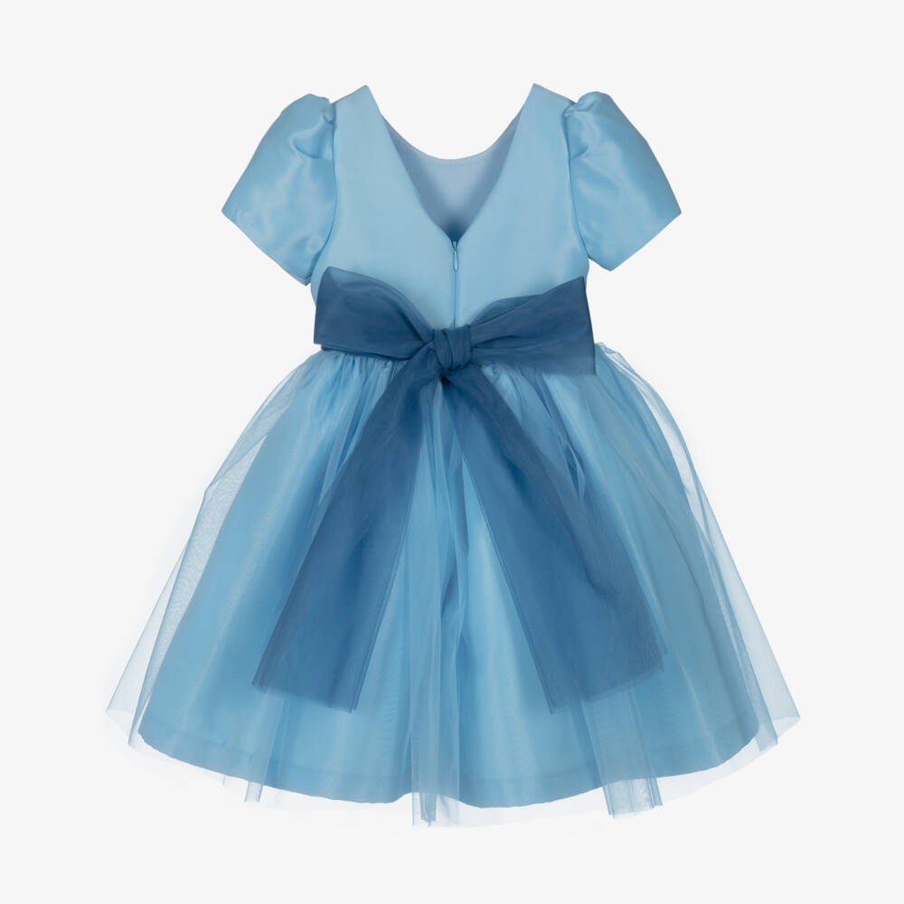 Mama Luma-Girls' Satin & Tulle Blue Gown | Childrensalon Outlet