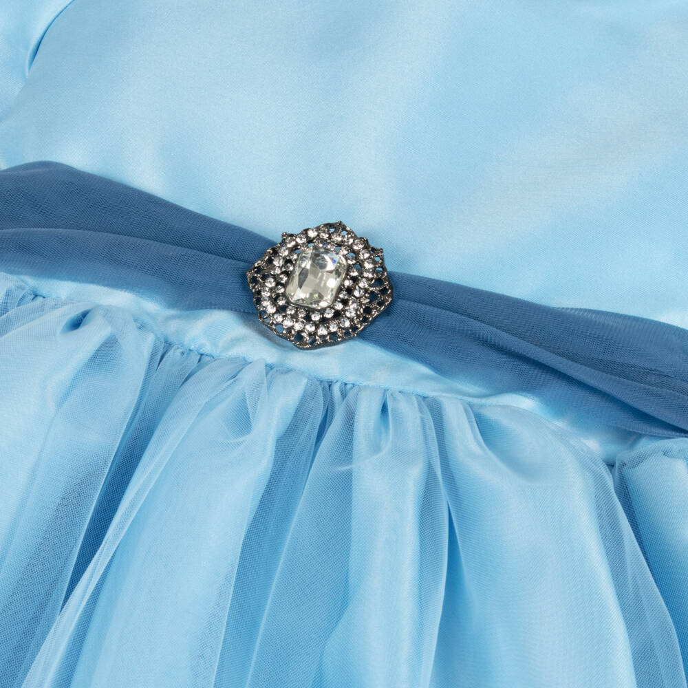 Mama Luma-Girls' Satin & Tulle Blue Gown | Childrensalon Outlet