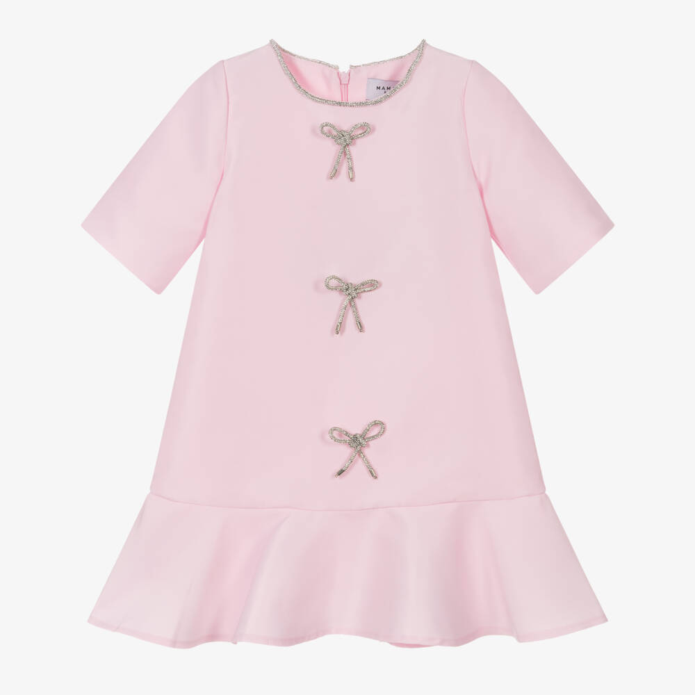 Mama Luma-Girls Satin Twirl Dress in Pink | Childrensalon Outlet