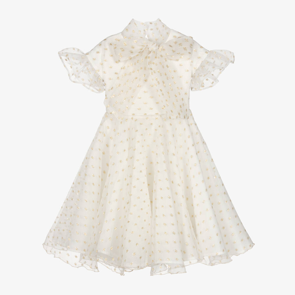 Mama Luma-Girls Shimmering Ivory Tulle Gown | Childrensalon Outlet