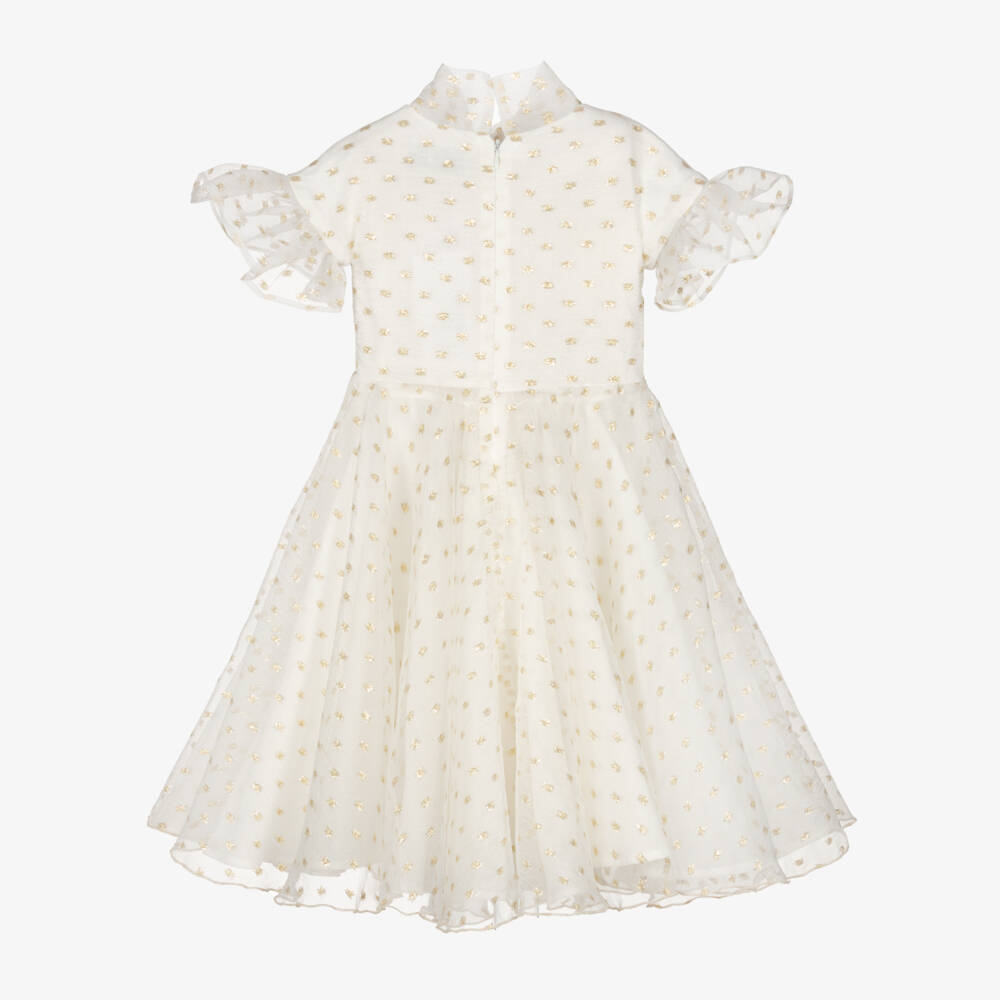 Mama Luma-Girls Shimmering Ivory Tulle Gown | Childrensalon Outlet
