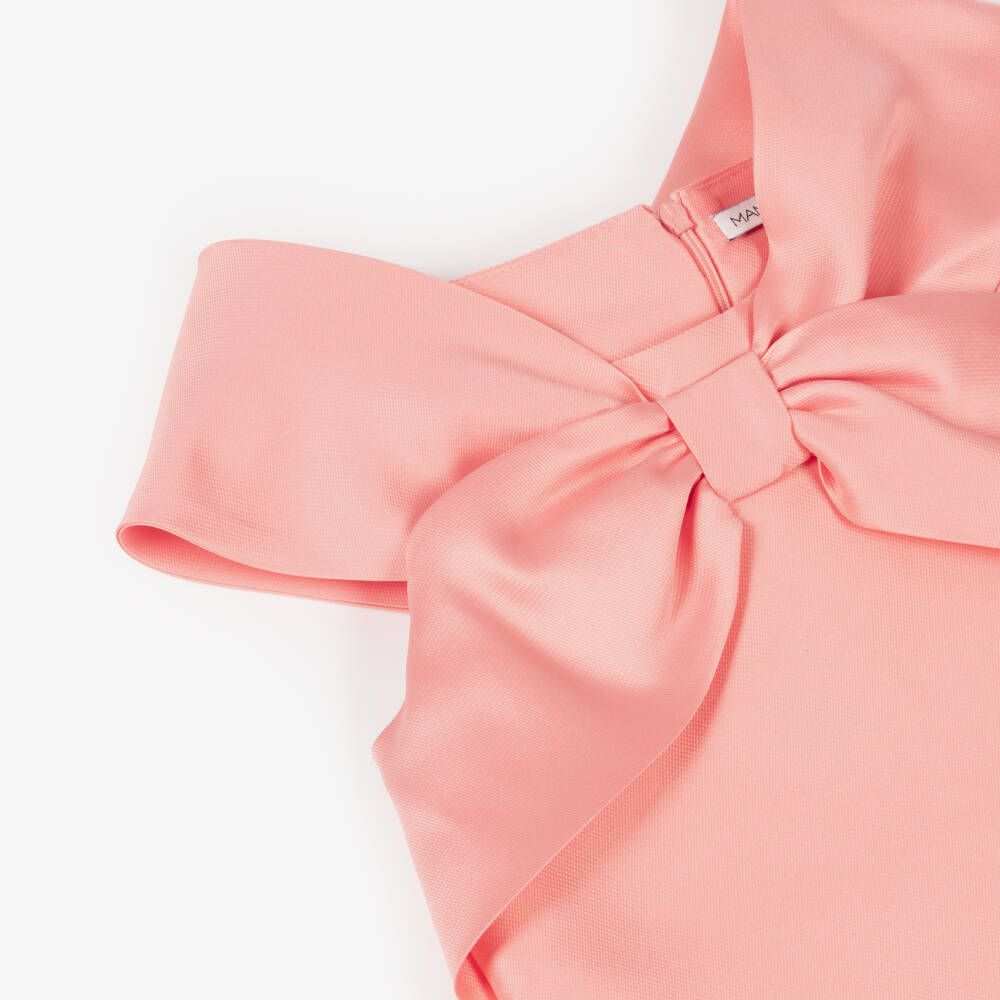 Mama Luma-بلوزة حريرية للبنات بلون المرجان مع فيونكة | Childrensalon Outlet