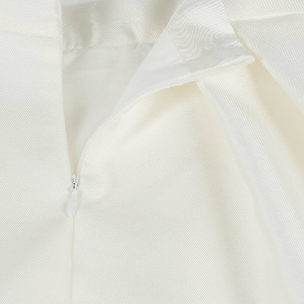 Mama Luma-Girls Silky Ivory Pleated Skirt | Childrensalon Outlet