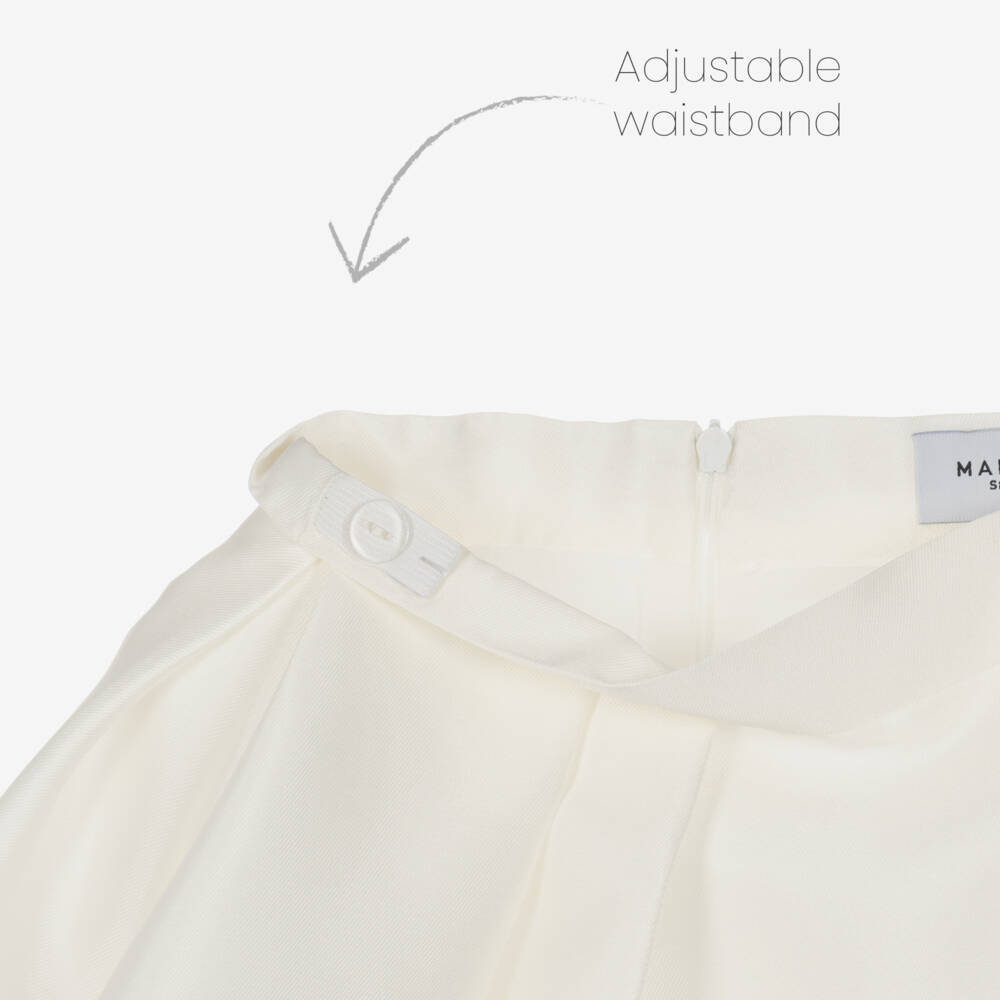Mama Luma-Girls Silky Ivory Pleated Skirt | Childrensalon Outlet