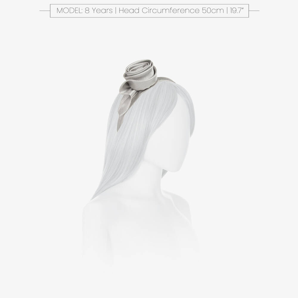 Mama Luma-Girls Silver Glitter Rose Hairband | Childrensalon Outlet