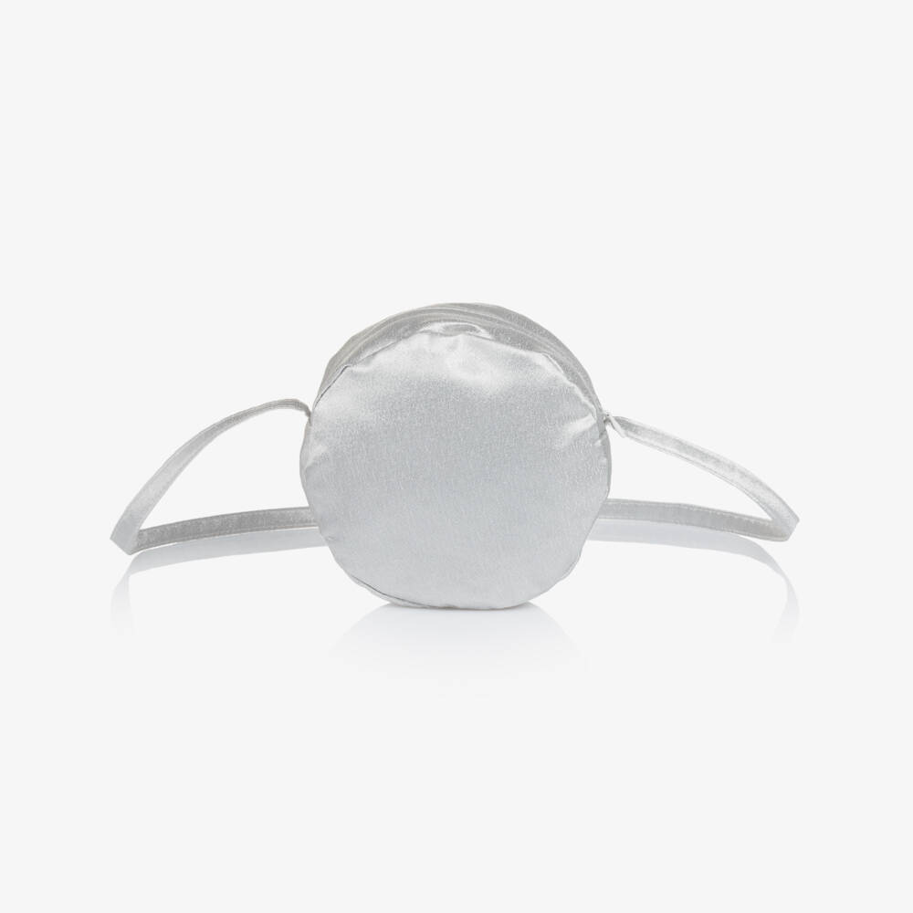 Mama Luma-Girls Silver Rose Circular Shoulder Bag (16cm) | Childrensalon Outlet