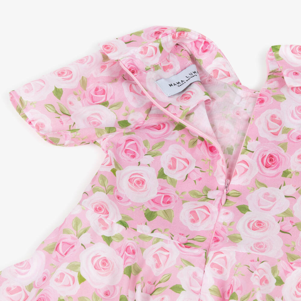 Mama Luma-فستان وردي ناعم للبنات مع فيونكة وردية | Childrensalon Outlet