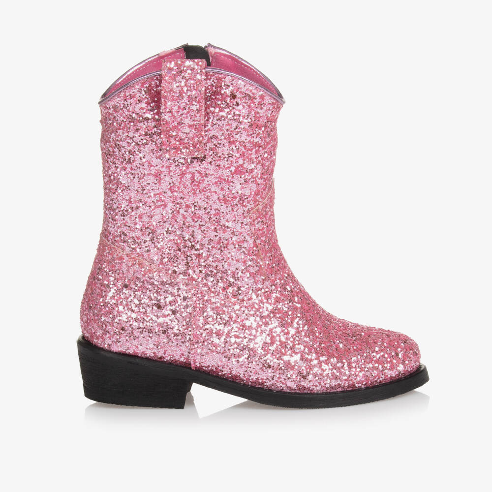 Mama Luma-Блестящие розовые сапоги в западном стиле для девочек | Childrensalon Outlet