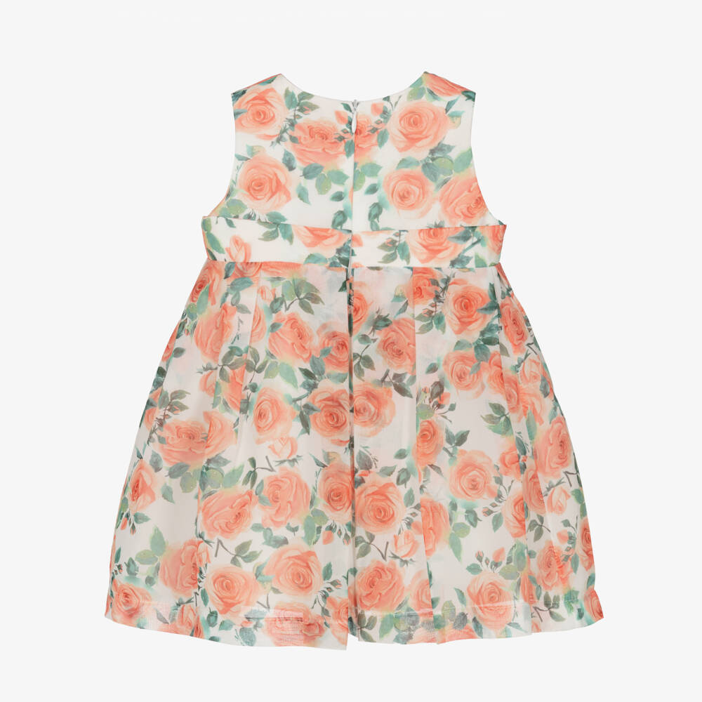 Mama Luma-Girls Vibrant Orange Rose Dress | Childrensalon Outlet