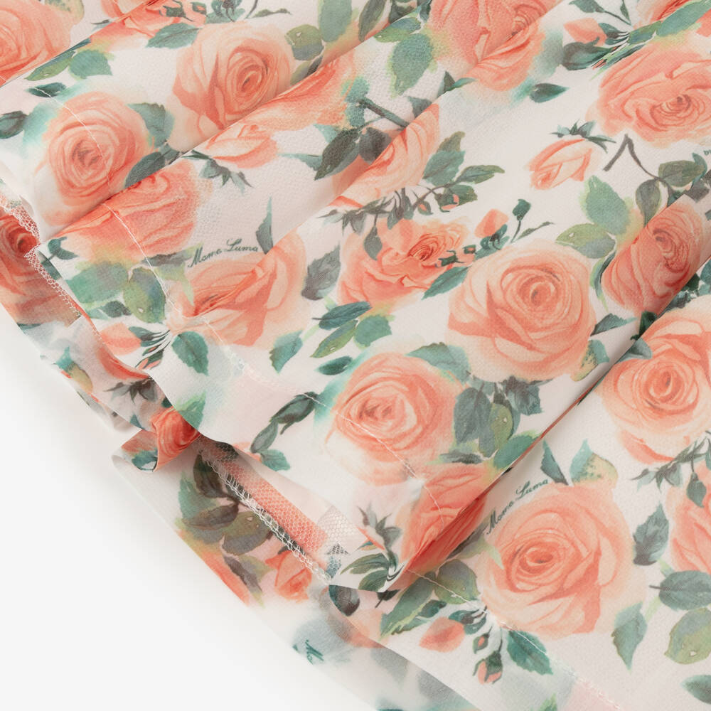 Mama Luma-Girls Vibrant Orange Rose Dress | Childrensalon Outlet