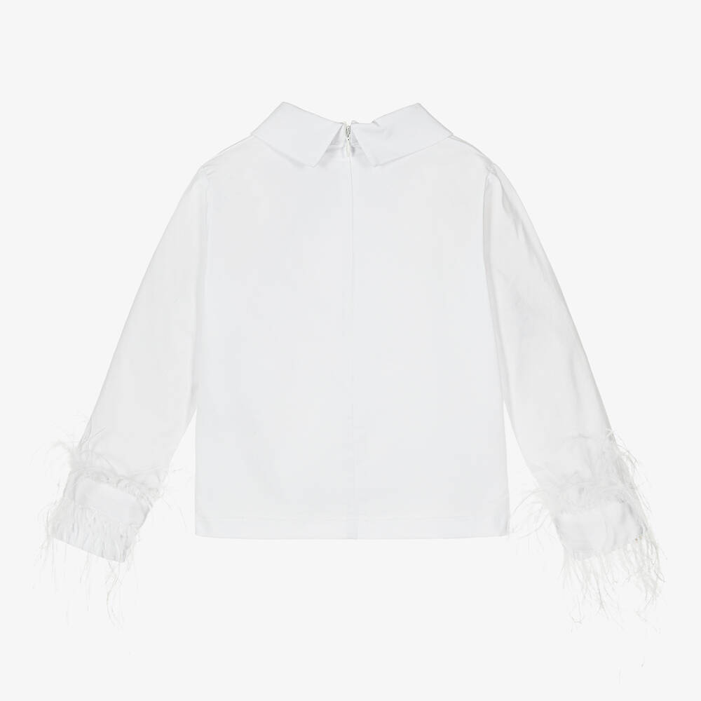 Mama Luma-Белая хлопковая блузка для девочек | Childrensalon Outlet