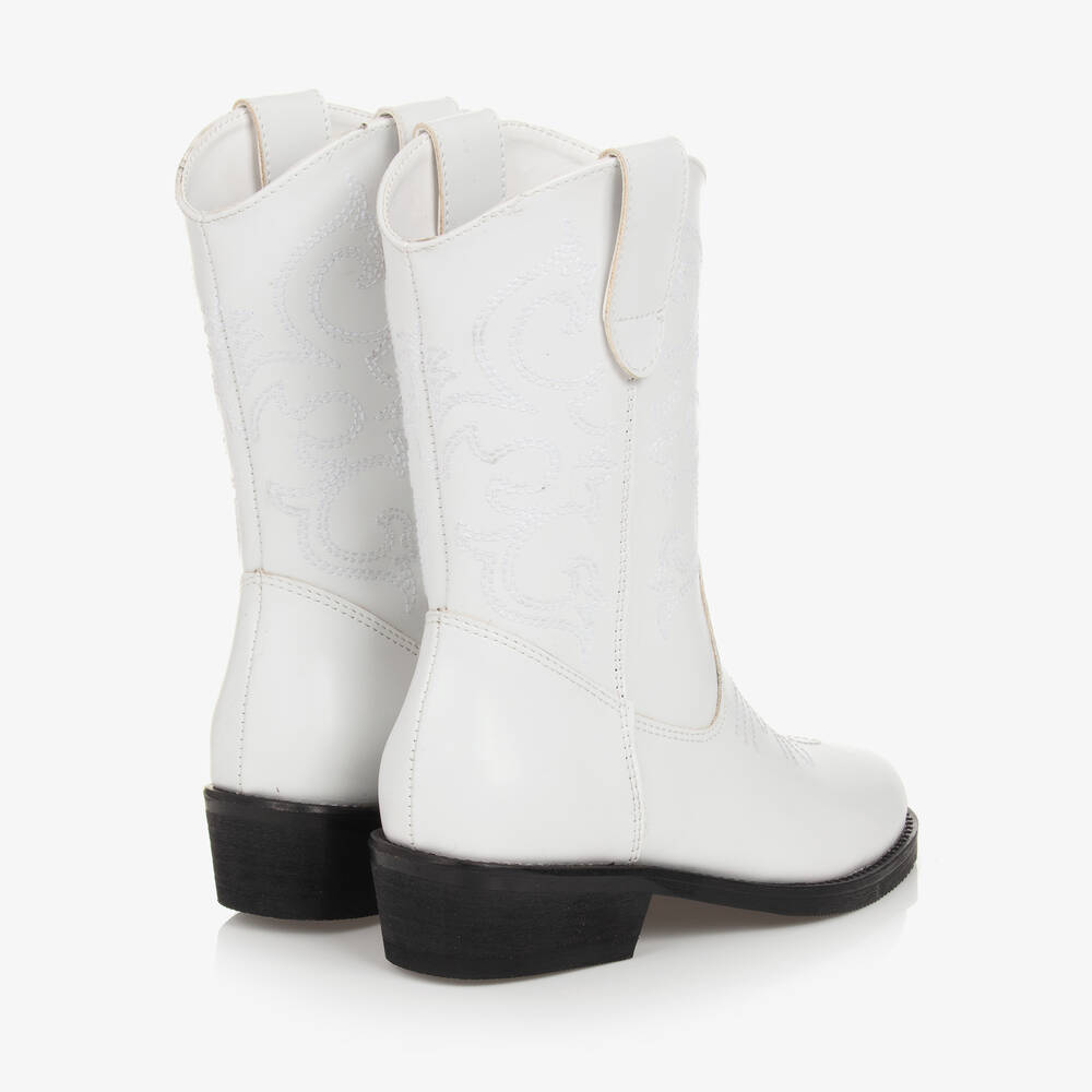 Mama Luma-Girls White Cowboy Boots | Childrensalon Outlet