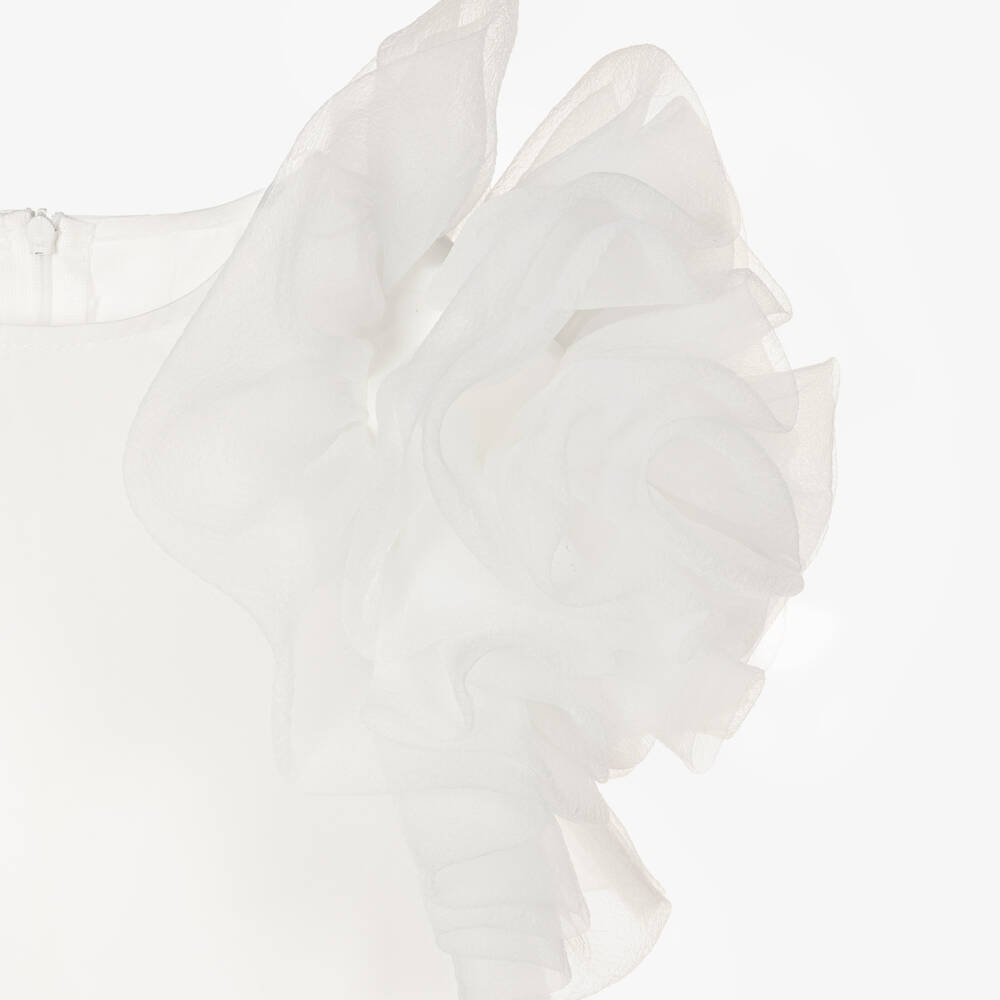 Mama Luma-Girls White Ruffled Blouse | Childrensalon Outlet