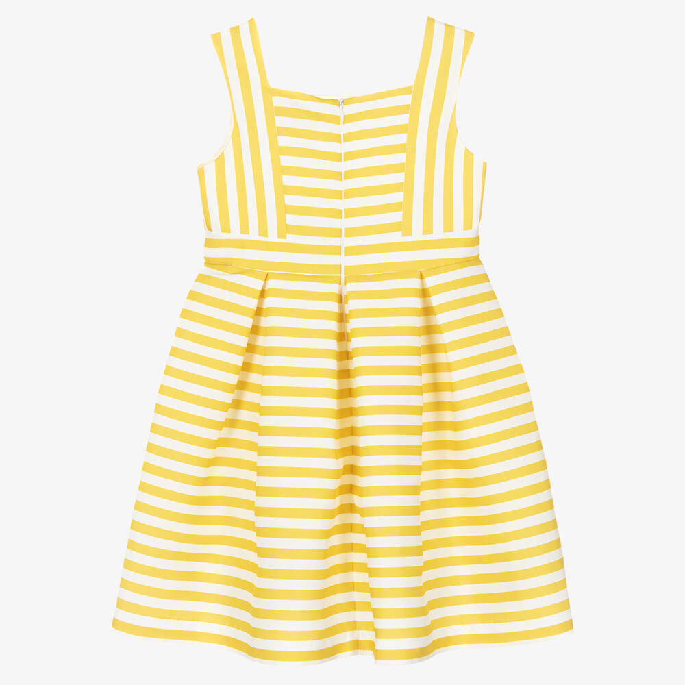 Mama Luma-Girls Yellow Stripe Satin Dress | Childrensalon Outlet