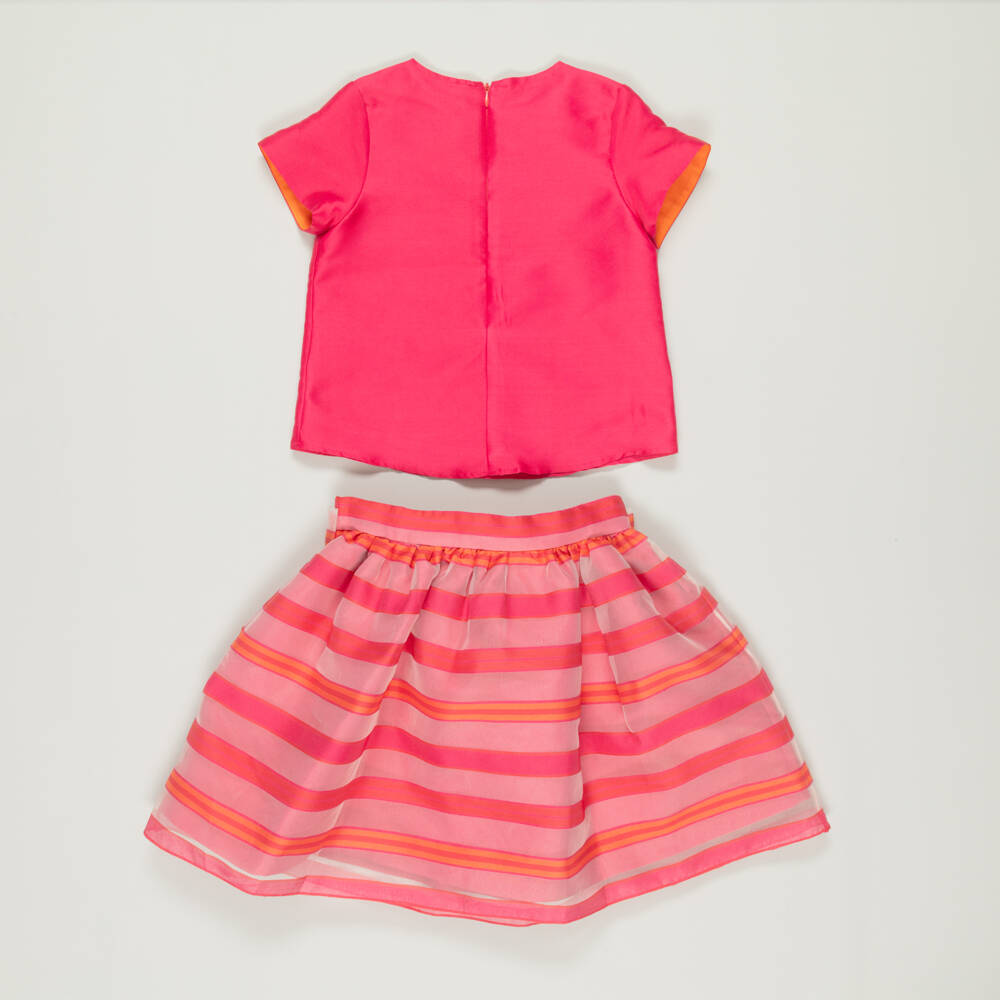 Mama Luma-Preloved Girls Pink Stripe Organza Skirt Set (9-10 years) | Childrensalon Outlet