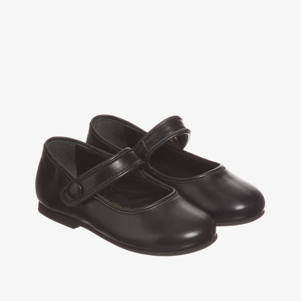 Manuela de Juan-Girls Black Leather Shoes | Childrensalon Outlet