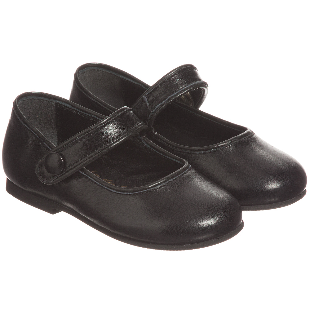 Manuela de Juan - Girls Black Leather Shoes | Childrensalon