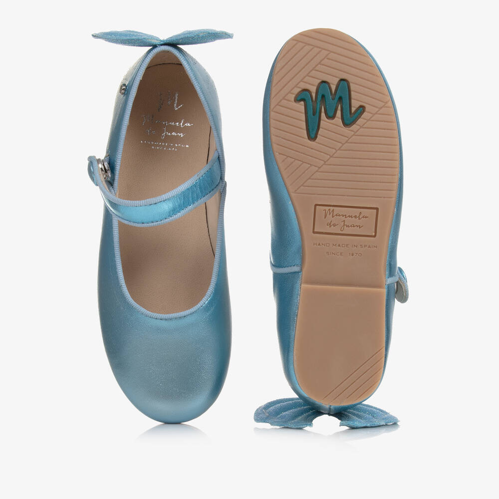 Manuela de Juan-Голубые кожаные туфли для девочек | Childrensalon Outlet