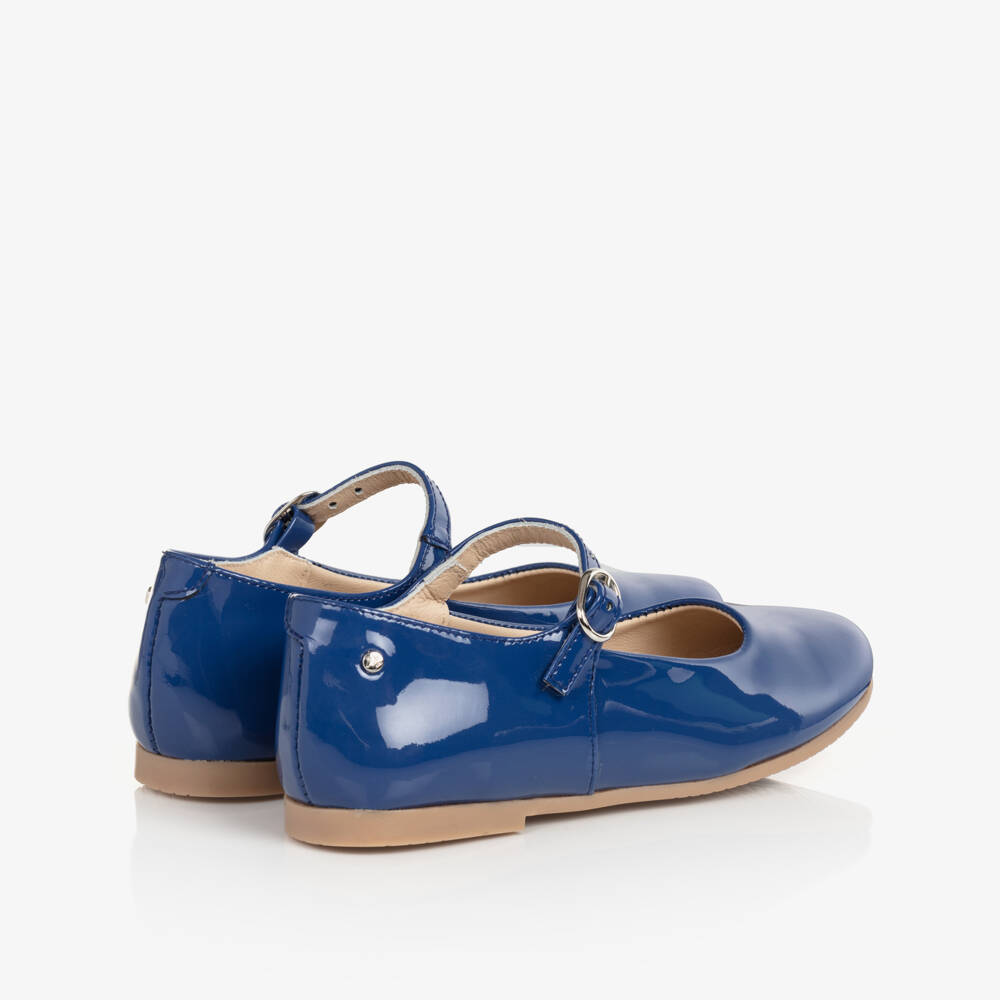 Manuela de Juan-Girls Blue Patent Leather Ballerina Pumps | Childrensalon Outlet