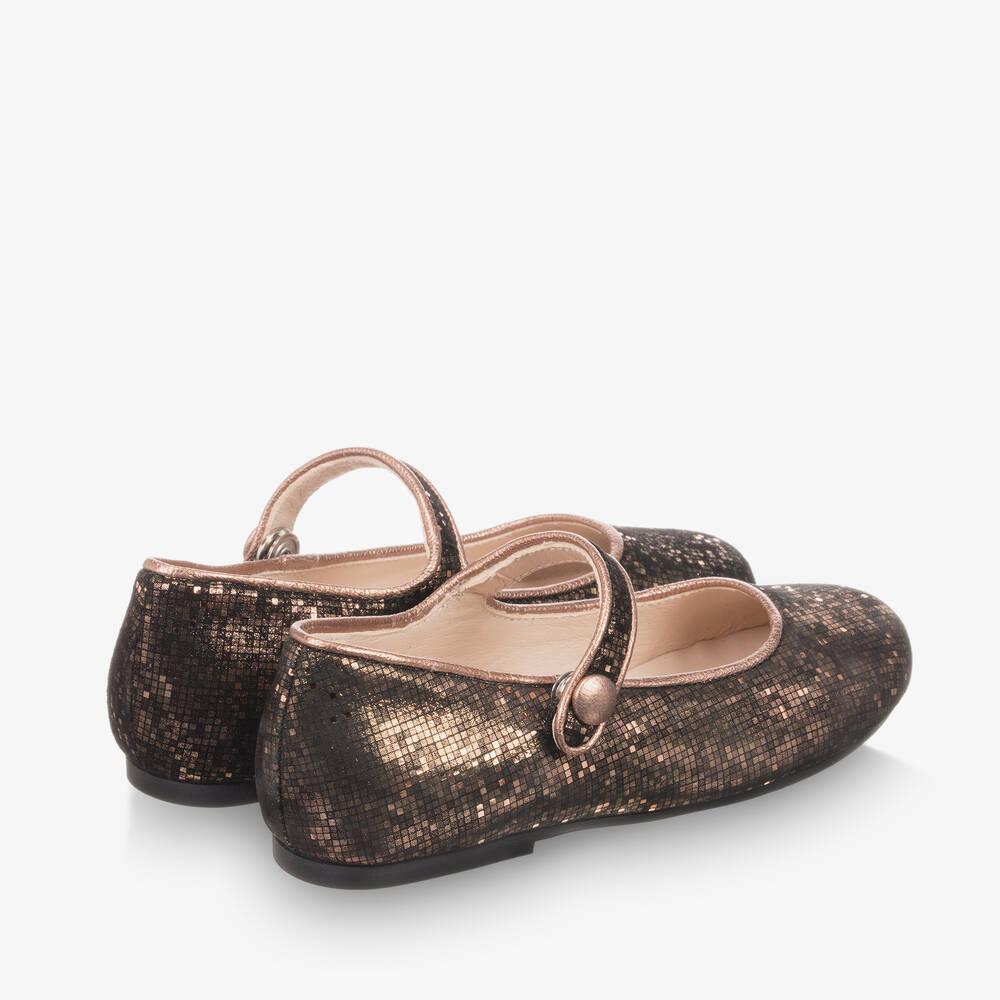 Manuela de Juan-Кожаные туфли бронзового цвета для девочек | Childrensalon Outlet