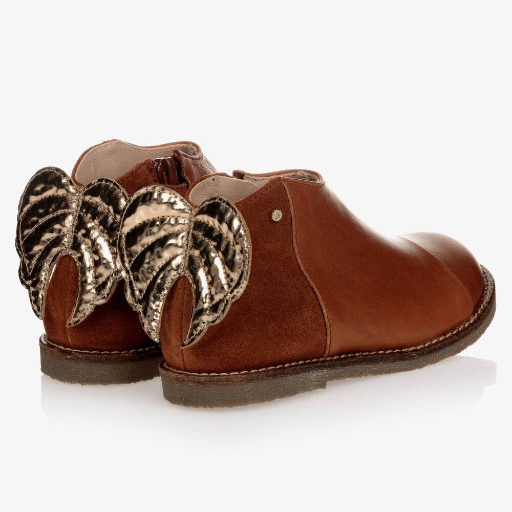 مانويلا دي خوان-بوت جلد لون بنّي للبنات | Childrensalon Outlet