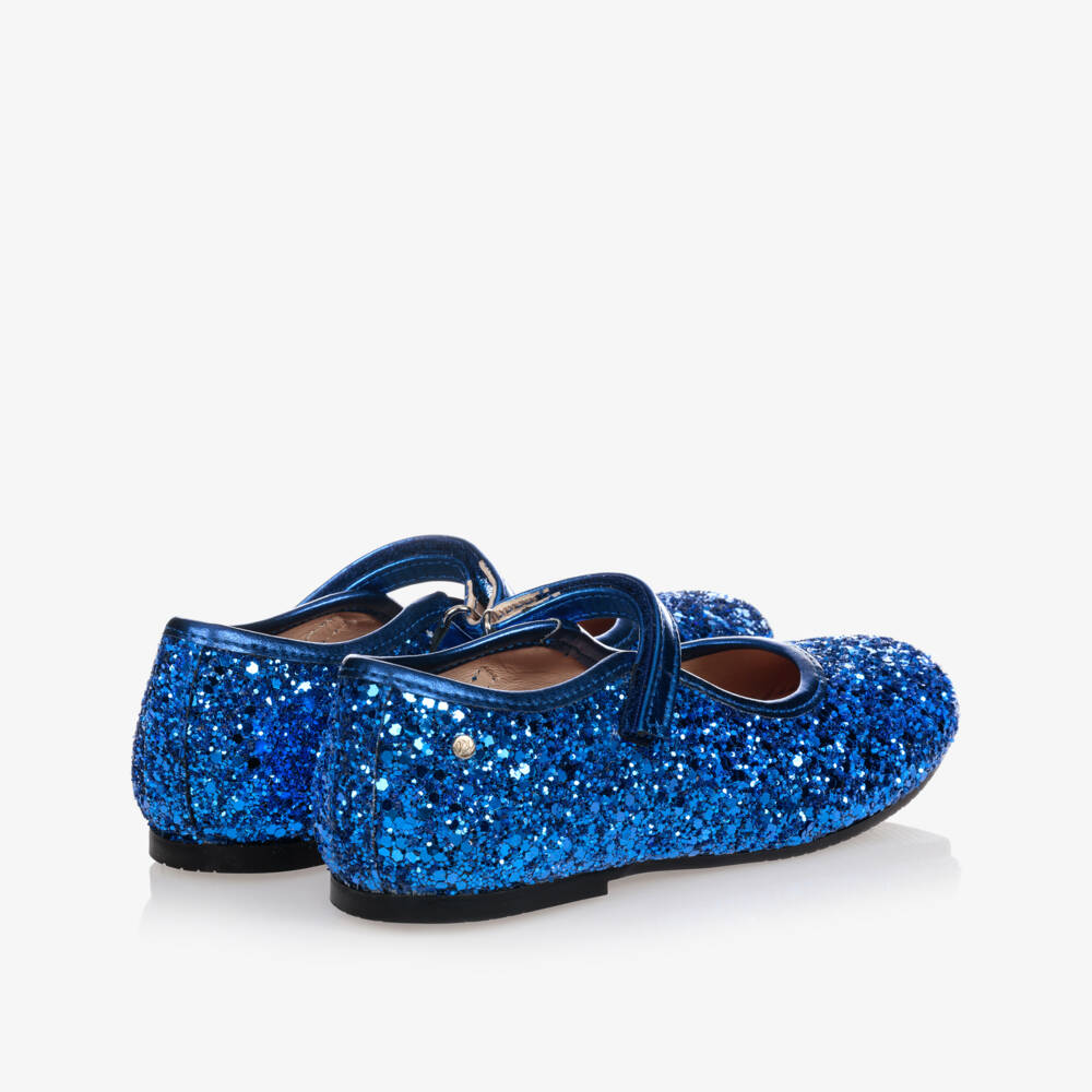 Manuela de Juan-Girls Electric Blue Glitter Shoes | Childrensalon Outlet