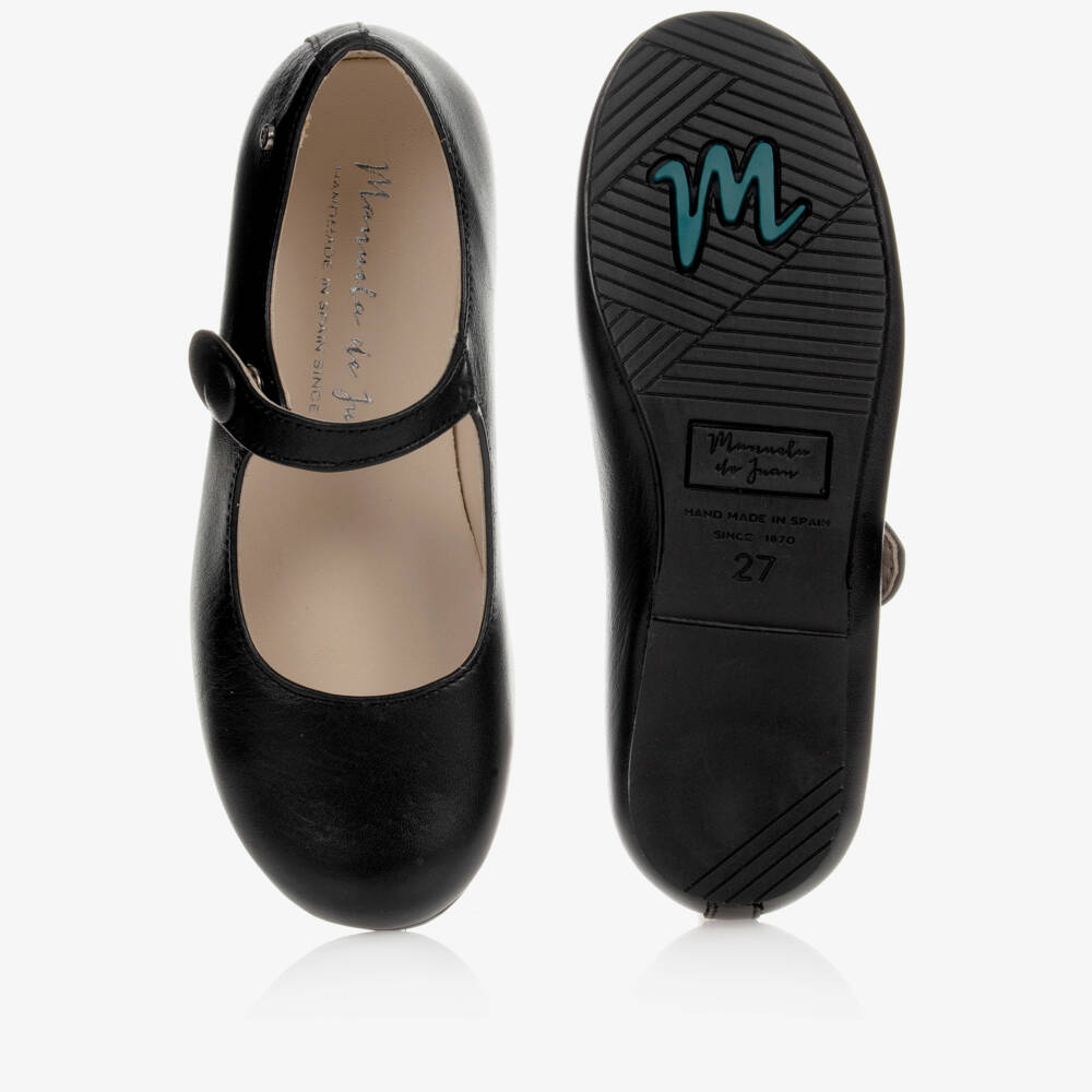 Manuela de Juan-Girls Elegant Black Leather Shoes | Childrensalon Outlet