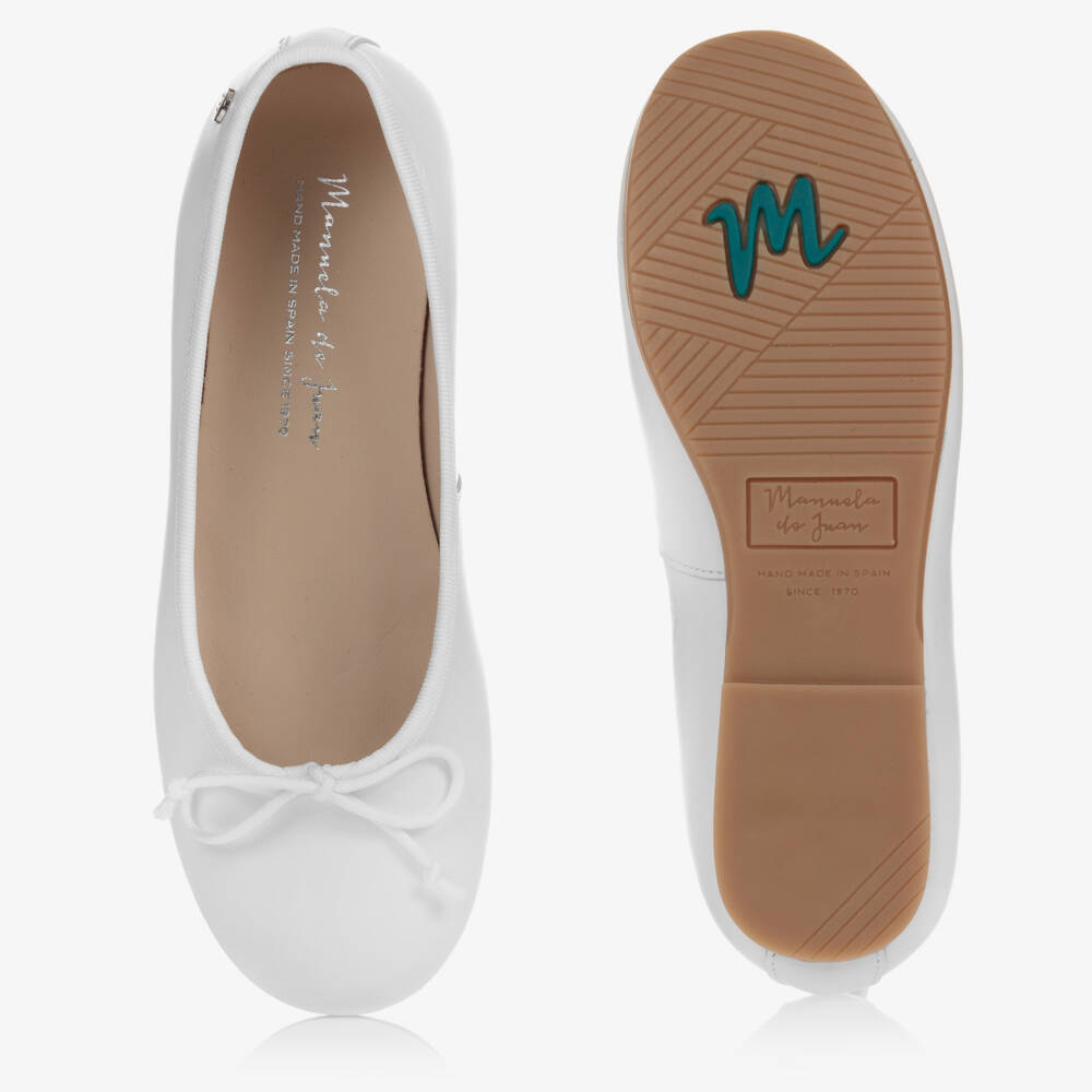 Manuela de Juan-Girls Ivory Leather Ballet Slippers | Childrensalon Outlet