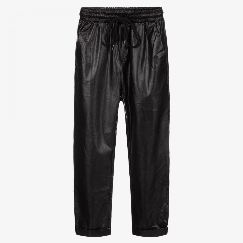 Marc Ellis-Black Faux Leather Trousers | Childrensalon Outlet