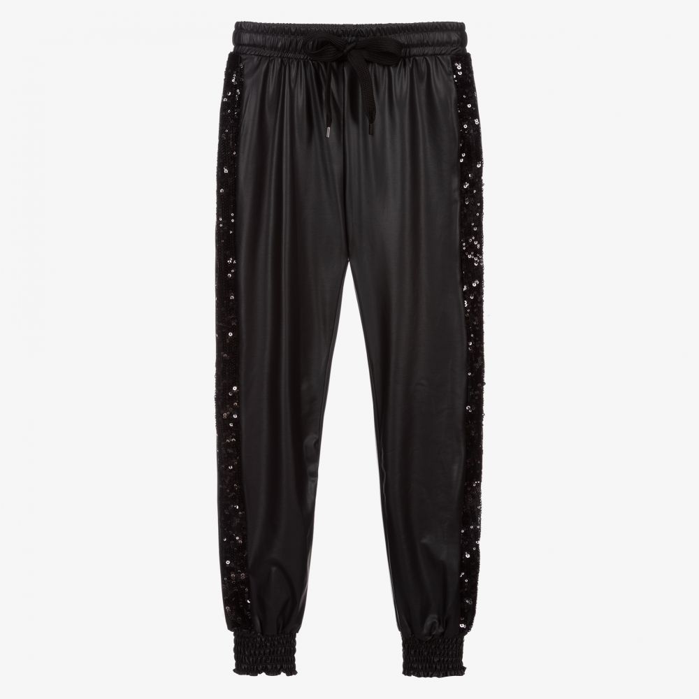 Marc Ellis-Black Faux Leather Trousers | Childrensalon Outlet