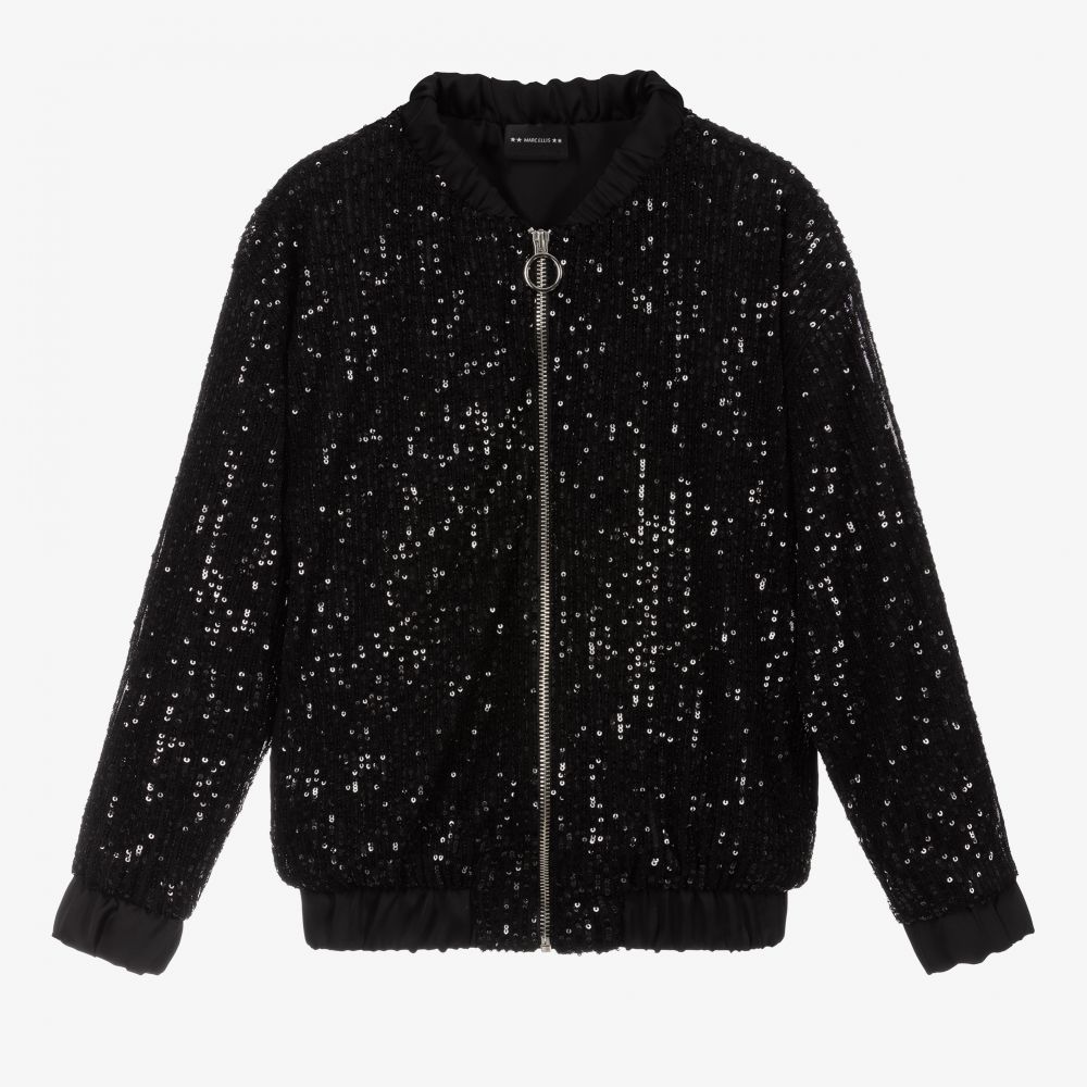 Marc Ellis - Black Sequin Zip-Up Jacket | Childrensalon