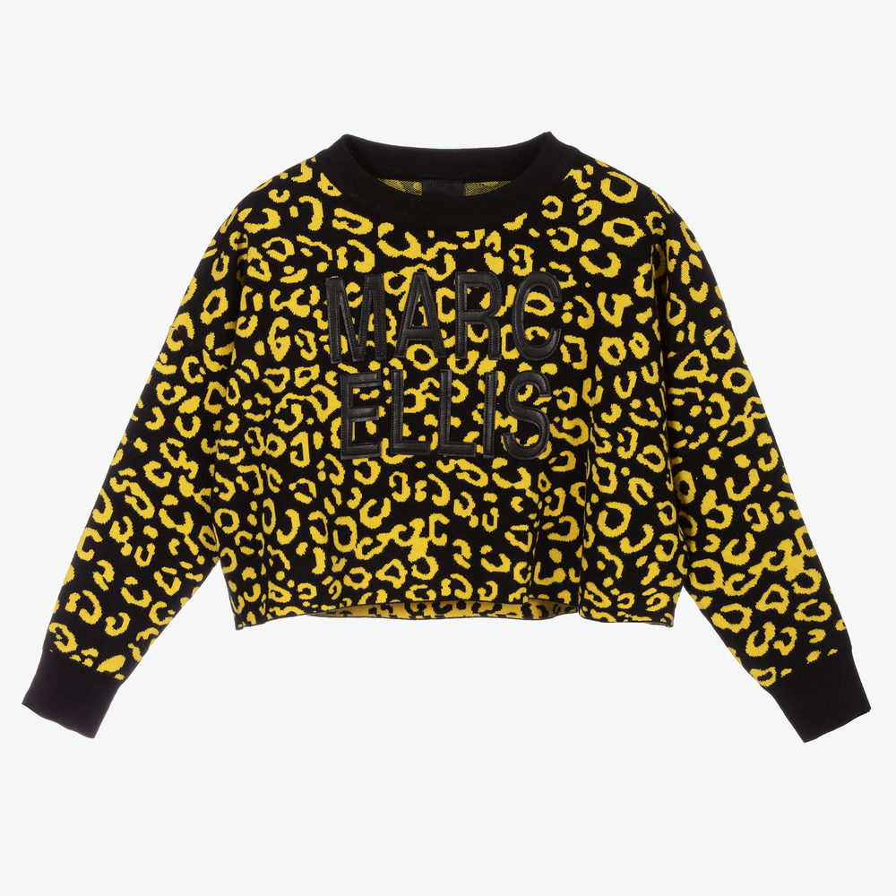 Marc Ellis - Pullover mit Leoparden-Print in Schwarz & Gelb | Childrensalon