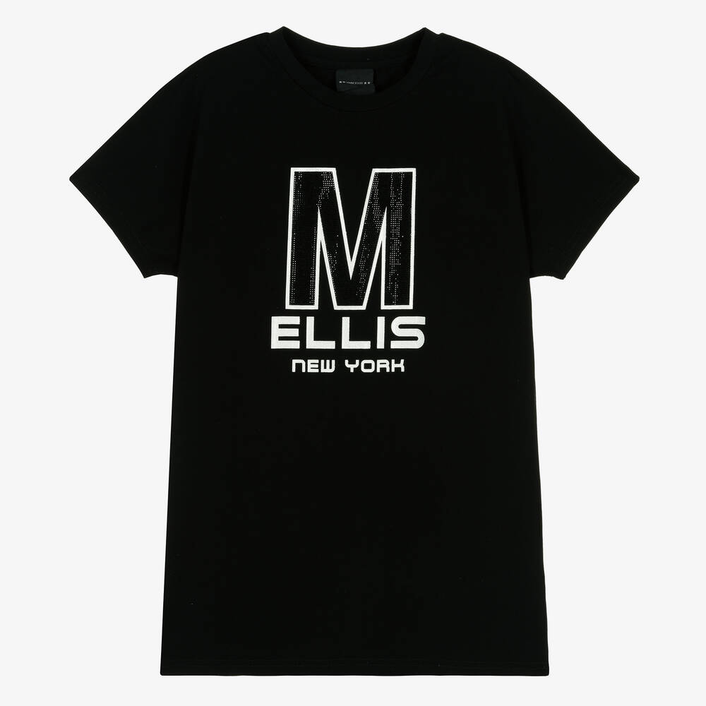 Marc Ellis - Girls Black Angel Wings Oversized T-Shirt | Childrensalon