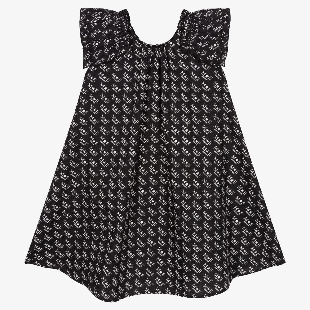 Marc Ellis - Girls Black Cotton Logo Dress | Childrensalon