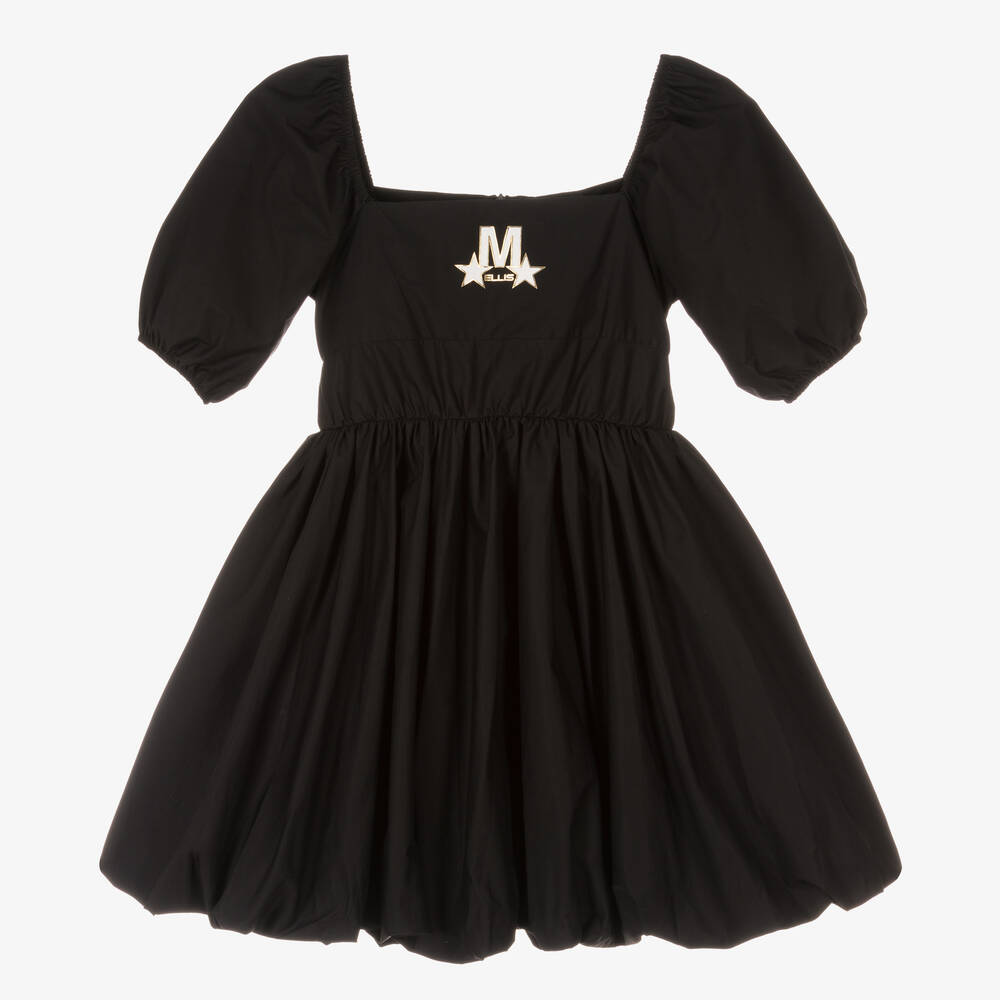 Marc Ellis - Girls Black Cotton Puffball Dress | Childrensalon