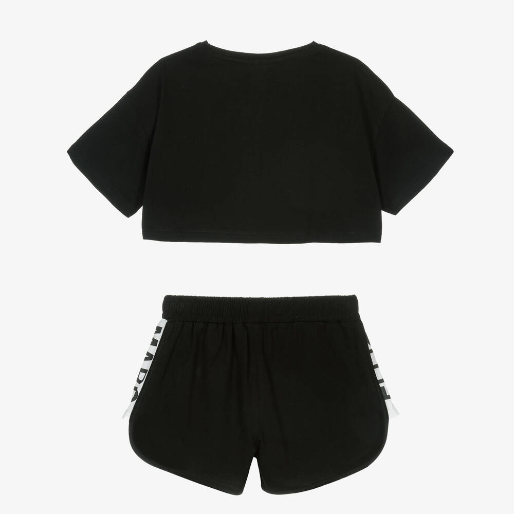 مارك إليس-طقم شورت قطن لون أسود للبنات | Childrensalon Outlet