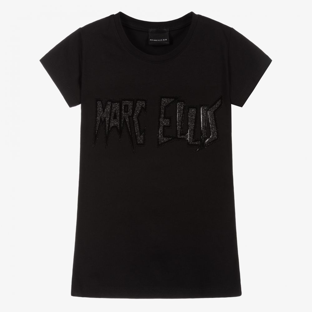 Marc Ellis-تيشيرت قطن جيرسي لون أسود للبنات | Childrensalon Outlet