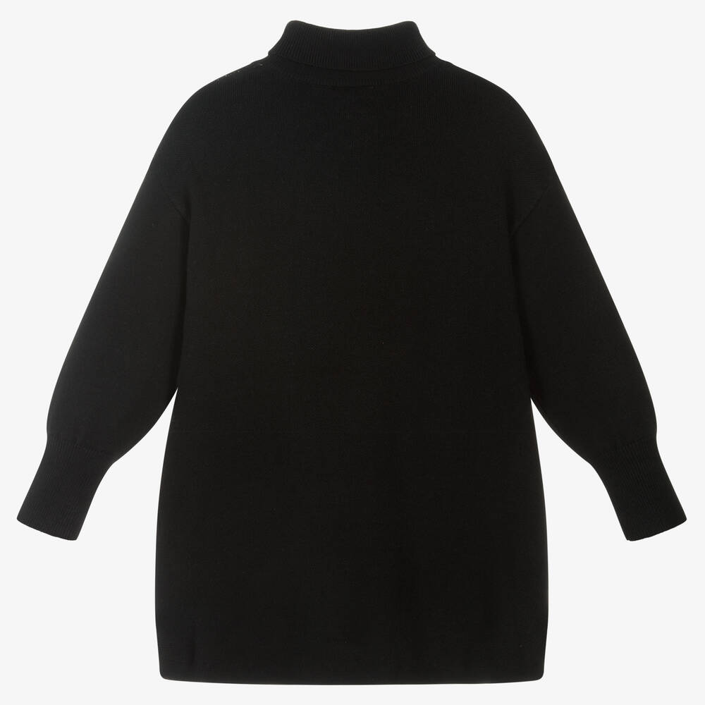 Marc Ellis-Girls Black Knitted Logo Dress | Childrensalon Outlet