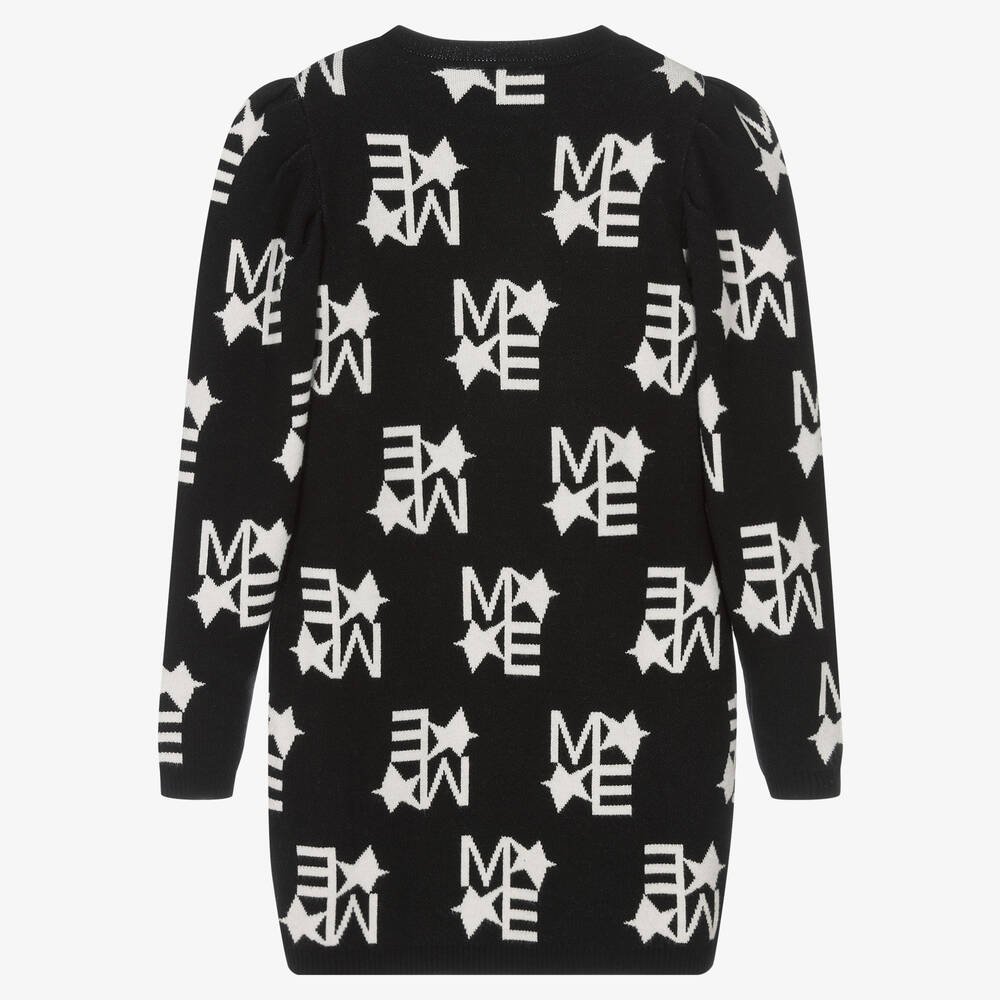 Marc Ellis-Girls Black Knitted Logo Dress | Childrensalon Outlet