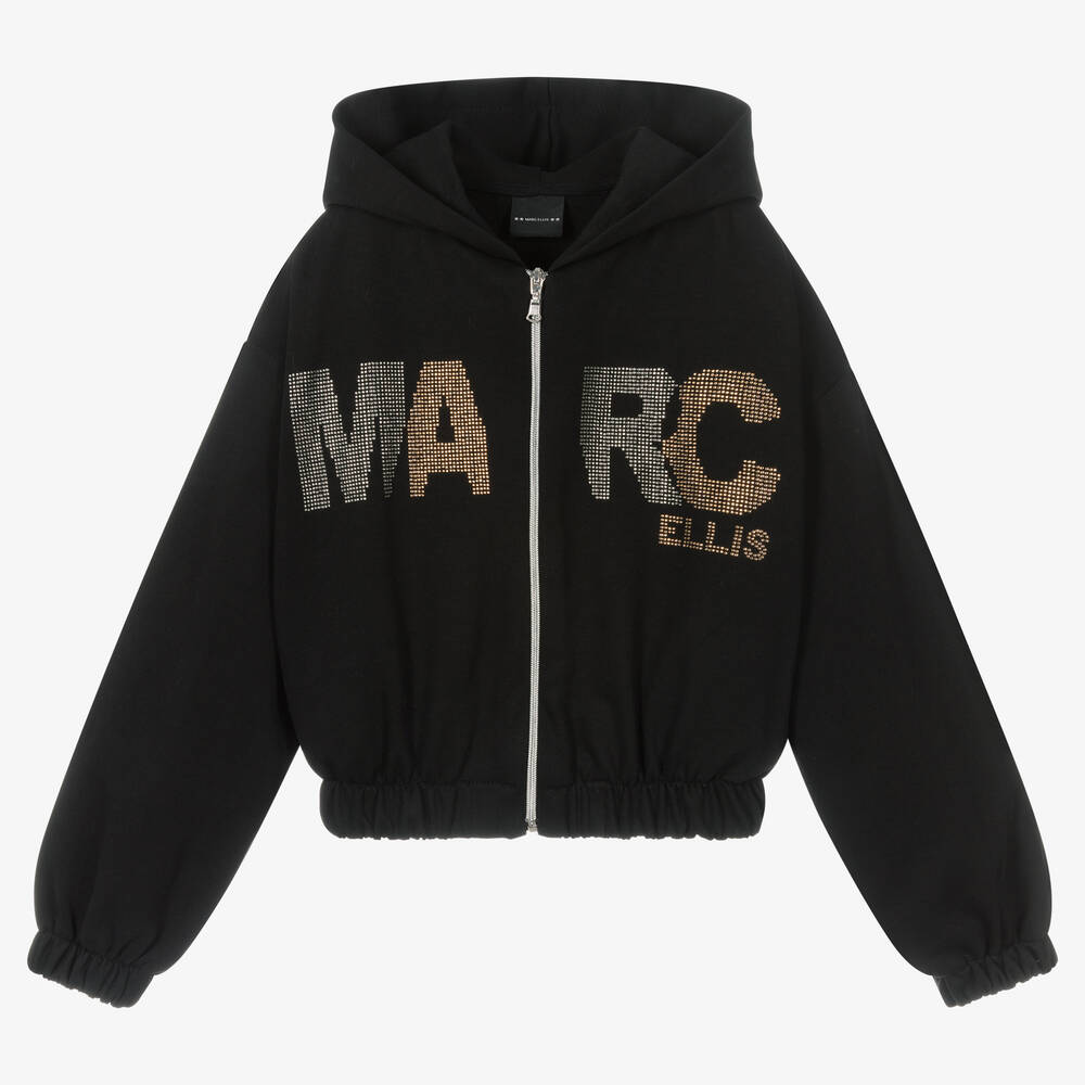 Marc Ellis - Girls Black Logo Zip-Up Top | Childrensalon