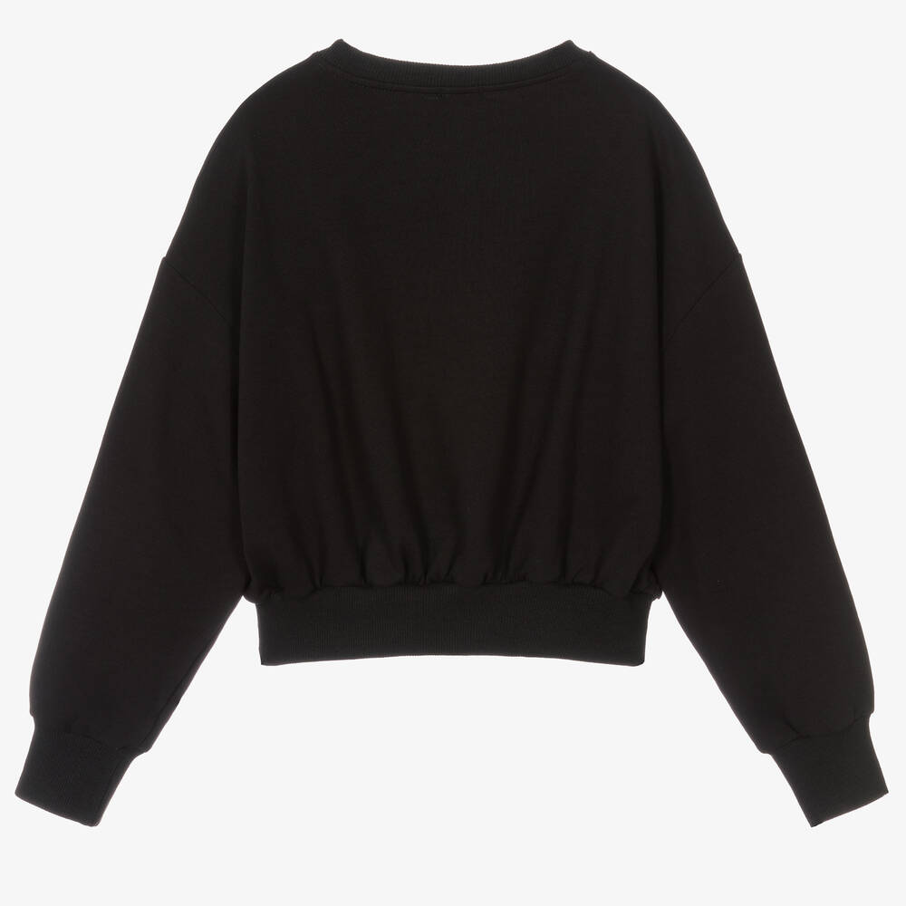 Marc Ellis-سويتشيرت قطن جيرسي لون أسود للبنات | Childrensalon Outlet