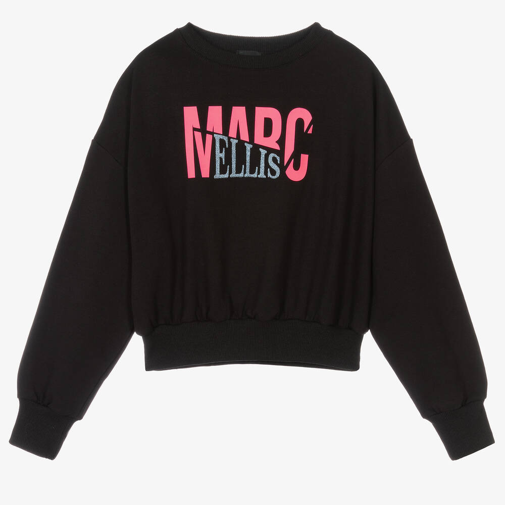 Marc Ellis - Черный свитшот с розовой надписью для девочек | Childrensalon
