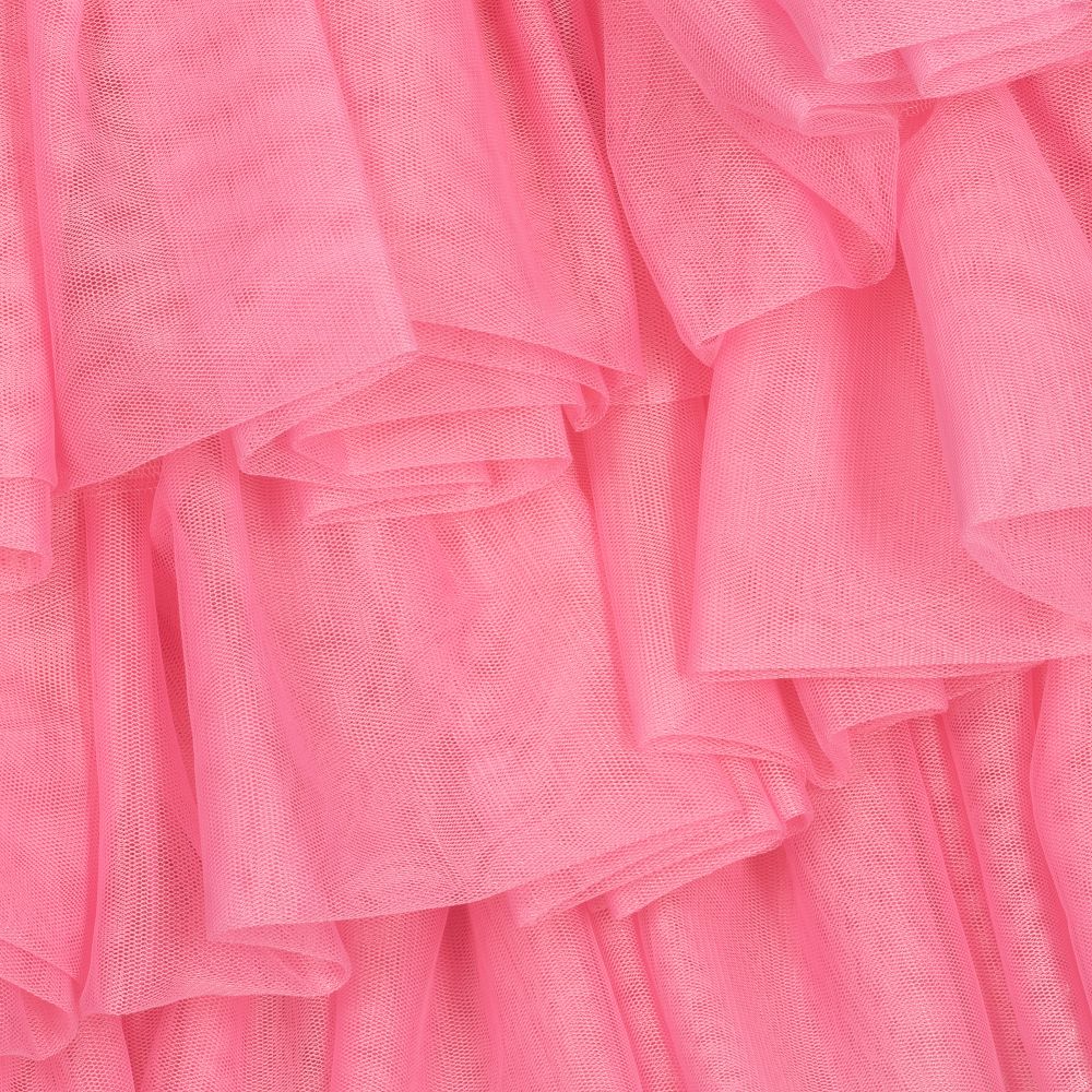 Marc Ellis-فستان قطن شامبري وتول لون أزرق وزهري | Childrensalon Outlet