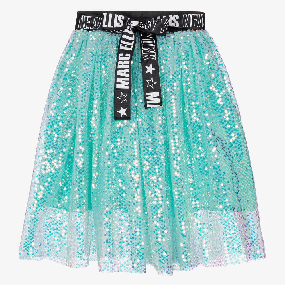 Marc Ellis - Jupe bleue tulle et sequins fille | Childrensalon