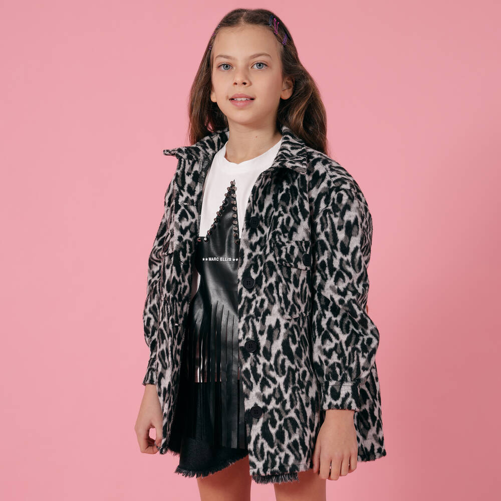 Marc Ellis-Серый пиджак с животным принтом для девочек | Childrensalon Outlet