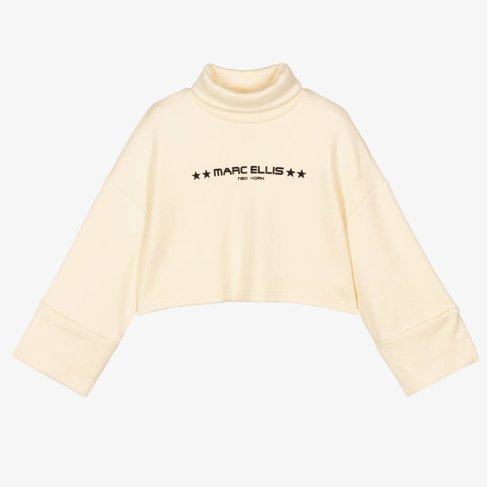 Marc Ellis - Girls Ivory Cropped Sweatshirt | Childrensalon