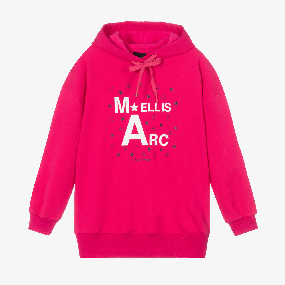 Marc Ellis - Girls Pink Cotton Logo Hoodie | Childrensalon